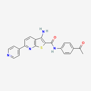 molecular formula C21H16N4O2S B2837806 N-(4-乙酰基苯基)-3-氨基-6-吡啶-4-基噻吩[2,3-b]吡啶-2-甲酰胺 CAS No. 496802-09-6