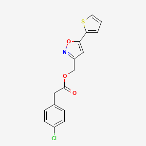 (5-(Thiophen-2-yl)isoxazol-3-yl)methyl 2-(4-chlorophenyl)acetate
