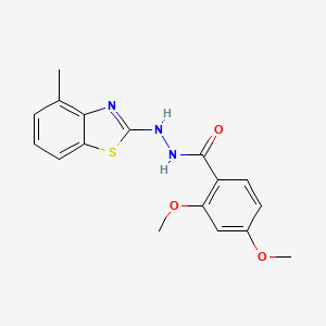 molecular formula C17H17N3O3S B2837814 2,4-dimethoxy-N'-(4-methyl-1,3-benzothiazol-2-yl)benzohydrazide CAS No. 851977-87-2