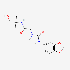 2-(3-(benzo[d][1,3]dioxol-5-yl)-2-oxoimidazolidin-1-yl)-N-(1-hydroxy-2-methylpropan-2-yl)acetamide
