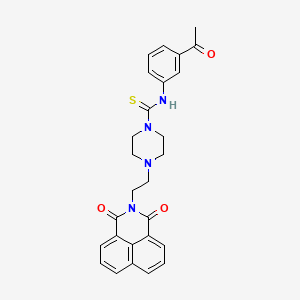 molecular formula C27H26N4O3S B2837818 N-(3-acetylphenyl)-4-[2-(1,3-dioxo-1H-benzo[de]isoquinolin-2(3H)-yl)ethyl]-1-piperazinecarbothioamide CAS No. 637320-49-1