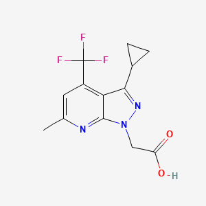 2-(3-Cyclopropyl-6-methyl-4-(trifluoromethyl)-1H-pyrazolo[3,4-b]pyridin-1-yl)acetic acid