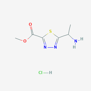 molecular formula C6H10ClN3O2S B2837825 Methyl 5-(1-aminoethyl)-1,3,4-thiadiazole-2-carboxylate;hydrochloride CAS No. 2490432-85-2