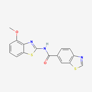 molecular formula C16H11N3O2S2 B2837828 N-(4-methoxybenzo[d]thiazol-2-yl)benzo[d]thiazole-6-carboxamide CAS No. 681166-26-7
