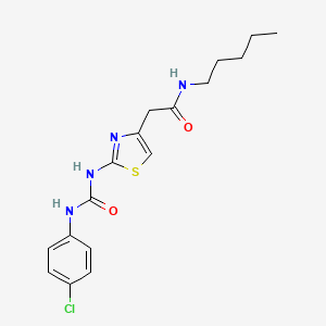 molecular formula C17H21ClN4O2S B2837830 2-(2-(3-(4-chlorophenyl)ureido)thiazol-4-yl)-N-pentylacetamide CAS No. 921475-68-5