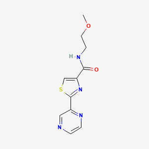 molecular formula C11H12N4O2S B2837835 N-(2-甲氧基乙基)-2-(嘧啶-2-基)噻唑-4-甲酰胺 CAS No. 1235236-52-8