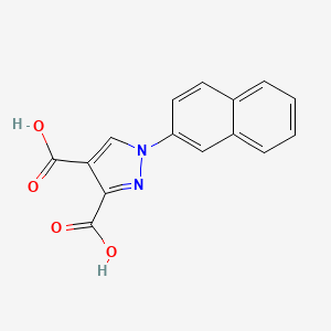molecular formula C15H10N2O4 B2837837 1-(naphthalen-2-yl)-1H-pyrazole-3,4-dicarboxylic acid CAS No. 1240503-64-3