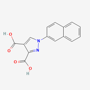 molecular formula C15H10N2O4 B2837837 1-(萘-2-基)-1H-吡唑-3,4-二甲酸 CAS No. 1240503-64-3