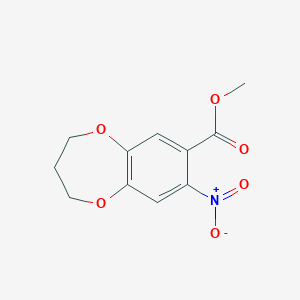 molecular formula C11H11NO6 B2837840 甲基 8-硝基-3,4-二氢-2H-1,5-苯并二噁烷-7-甲酸酯 CAS No. 1403772-15-5