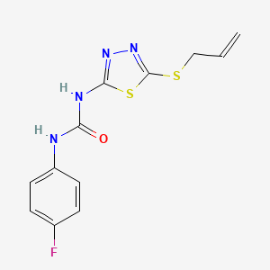 molecular formula C12H11FN4OS2 B2837849 1-(5-(Allylthio)-1,3,4-thiadiazol-2-yl)-3-(4-fluorophenyl)urea CAS No. 886934-53-8