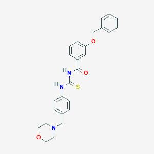 molecular formula C26H27N3O3S B283785 N-[3-(benzyloxy)benzoyl]-N'-[4-(4-morpholinylmethyl)phenyl]thiourea 