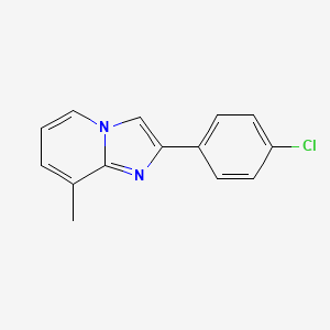 molecular formula C14H11ClN2 B2837867 2-(4-氯苯基)-8-甲基咪唑并[1,2-a]吡啶 CAS No. 442554-03-2