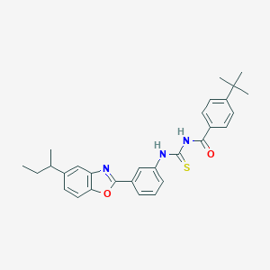 molecular formula C29H31N3O2S B283787 N-[3-(5-sec-butyl-1,3-benzoxazol-2-yl)phenyl]-N'-(4-tert-butylbenzoyl)thiourea 