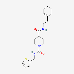 molecular formula C20H29N3O2S B2837871 N4-(2-(cyclohex-1-en-1-yl)ethyl)-N1-(thiophen-2-ylmethyl)piperidine-1,4-dicarboxamide CAS No. 1219912-81-8