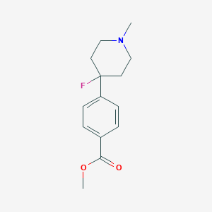 molecular formula C14H18FNO2 B2837878 Methyl 4-(4-fluoro-1-methylpiperidin-4-yl)benzoate CAS No. 2411265-04-6