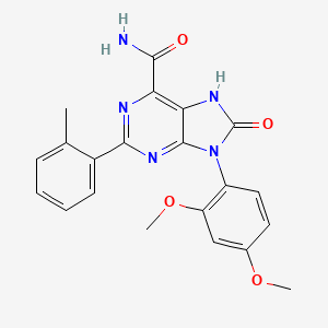 9-(2,4-dimethoxyphenyl)-2-(2-methylphenyl)-8-oxo-7H-purine-6-carboxamide