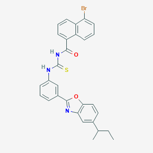 molecular formula C29H24BrN3O2S B283788 5-bromo-N-({3-[5-(butan-2-yl)-1,3-benzoxazol-2-yl]phenyl}carbamothioyl)naphthalene-1-carboxamide 