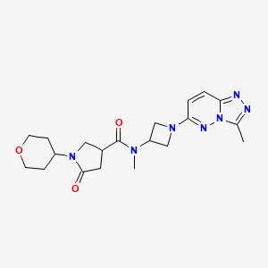 molecular formula C20H27N7O3 B2837907 N-methyl-N-(1-{3-methyl-[1,2,4]triazolo[4,3-b]pyridazin-6-yl}azetidin-3-yl)-1-(oxan-4-yl)-5-oxopyrrolidine-3-carboxamide CAS No. 2198084-97-6