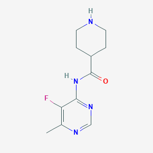 molecular formula C11H15FN4O B2837911 N-(5-Fluoro-6-methylpyrimidin-4-yl)piperidine-4-carboxamide CAS No. 2415456-98-1