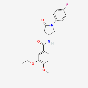 3,4-diethoxy-N-(1-(4-fluorophenyl)-5-oxopyrrolidin-3-yl)benzamide