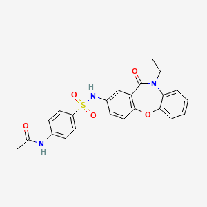 molecular formula C23H21N3O5S B2837916 N-(4-(N-(10-ethyl-11-oxo-10,11-dihydrodibenzo[b,f][1,4]oxazepin-2-yl)sulfamoyl)phenyl)acetamide CAS No. 922061-97-0