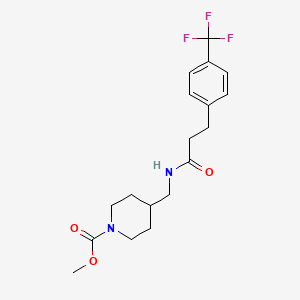 molecular formula C18H23F3N2O3 B2837917 甲基-4-((3-(4-(三氟甲基)苯基)丙酰胺基)甲基)哌啶-1-羧酸甲酯 CAS No. 1798028-30-4