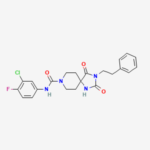 N-(3-chloro-4-fluorophenyl)-2,4-dioxo-3-phenethyl-1,3,8-triazaspiro[4.5]decane-8-carboxamide