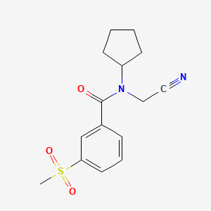 molecular formula C15H18N2O3S B2837934 N-(cyanomethyl)-N-cyclopentyl-3-methanesulfonylbenzamide CAS No. 1424388-46-4