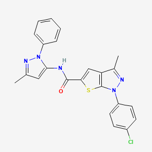 1-(4-chlorophenyl)-3-methyl-N-(3-methyl-1-phenyl-1H-pyrazol-5-yl)-1H-thieno[2,3-c]pyrazole-5-carboxamide