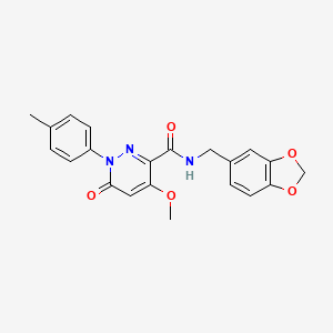 N-(1,3-benzodioxol-5-ylmethyl)-4-methoxy-1-(4-methylphenyl)-6-oxopyridazine-3-carboxamide