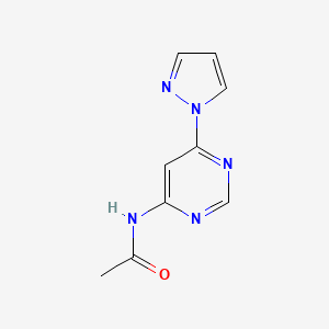 molecular formula C9H9N5O B2837957 N-(6-(1H-pyrazol-1-yl)pyrimidin-4-yl)acetamide CAS No. 1448075-77-1