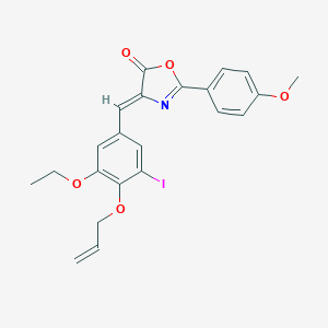 molecular formula C22H20INO5 B283796 4-[4-(allyloxy)-3-ethoxy-5-iodobenzylidene]-2-(4-methoxyphenyl)-1,3-oxazol-5(4H)-one 