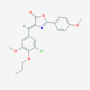 molecular formula C21H20ClNO5 B283797 4-(3-chloro-5-methoxy-4-propoxybenzylidene)-2-(4-methoxyphenyl)-1,3-oxazol-5(4H)-one 