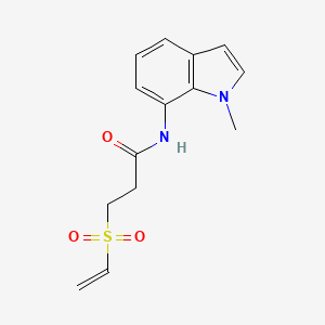 molecular formula C14H16N2O3S B2837970 3-Ethenylsulfonyl-N-(1-methylindol-7-yl)propanamide CAS No. 2224523-46-8
