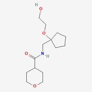 molecular formula C14H25NO4 B2837972 N-((1-(2-hydroxyethoxy)cyclopentyl)methyl)tetrahydro-2H-pyran-4-carboxamide CAS No. 2320574-39-6