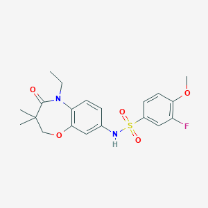 N-(5-ethyl-3,3-dimethyl-4-oxo-2,3,4,5-tetrahydrobenzo[b][1,4]oxazepin-8-yl)-3-fluoro-4-methoxybenzenesulfonamide
