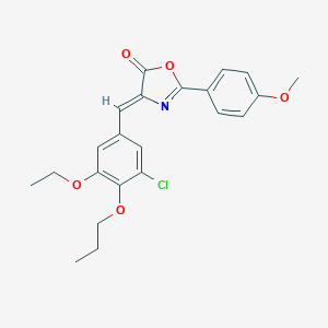 molecular formula C22H22ClNO5 B283798 4-(3-chloro-5-ethoxy-4-propoxybenzylidene)-2-(4-methoxyphenyl)-1,3-oxazol-5(4H)-one 