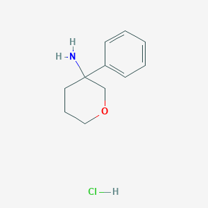 molecular formula C11H16ClNO B2837980 3-Phenyloxan-3-amine;hydrochloride CAS No. 2377032-59-0