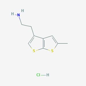 molecular formula C9H12ClNS2 B2837981 2-{5-甲基噻吩[2,3-b]噻吩-3-基}乙基-1-胺 盐酸盐 CAS No. 2137916-32-4