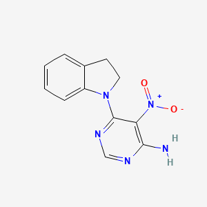 6-(2,3-Dihydroindol-1-yl)-5-nitropyrimidin-4-amine