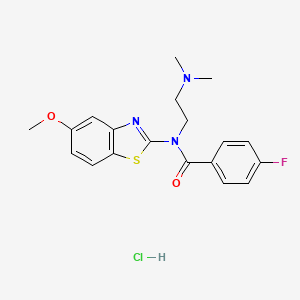 N-(2-(dimethylamino)ethyl)-4-fluoro-N-(5-methoxybenzo[d]thiazol-2-yl)benzamide hydrochloride