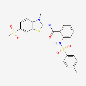 N-(3-methyl-6-methylsulfonyl-1,3-benzothiazol-2-ylidene)-2-[(4-methylphenyl)sulfonylamino]benzamide