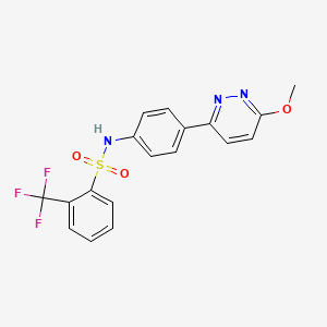 molecular formula C18H14F3N3O3S B2838008 N-[4-(6-methoxypyridazin-3-yl)phenyl]-2-(trifluoromethyl)benzenesulfonamide CAS No. 903280-97-7