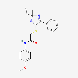 2-((2-ethyl-2-methyl-5-phenyl-2H-imidazol-4-yl)thio)-N-(4-methoxyphenyl)acetamide