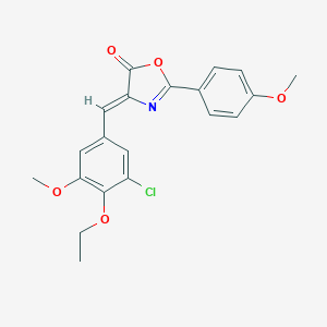 molecular formula C20H18ClNO5 B283801 4-(3-chloro-4-ethoxy-5-methoxybenzylidene)-2-(4-methoxyphenyl)-1,3-oxazol-5(4H)-one 