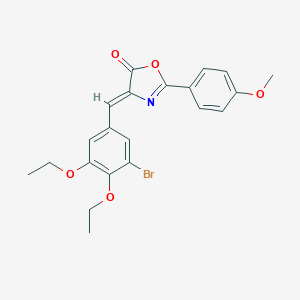 molecular formula C21H20BrNO5 B283802 4-(3-bromo-4,5-diethoxybenzylidene)-2-(4-methoxyphenyl)-1,3-oxazol-5(4H)-one 