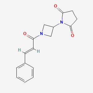 molecular formula C16H16N2O3 B2838029 (E)-1-(1-cinnamoylazetidin-3-yl)pyrrolidine-2,5-dione CAS No. 2035022-17-2