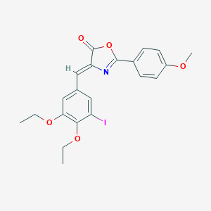 molecular formula C21H20INO5 B283803 4-(3,4-diethoxy-5-iodobenzylidene)-2-(4-methoxyphenyl)-1,3-oxazol-5(4H)-one 