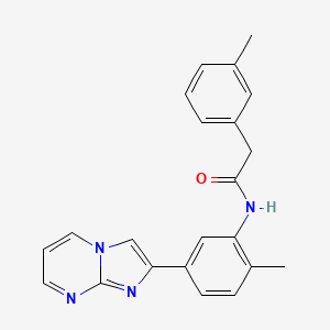 molecular formula C22H20N4O B2838030 N-(5-咪唑并[1,2-a]嘧啶-2-基-2-甲基苯基)-2-(3-甲基苯基)乙酰胺 CAS No. 862810-49-9