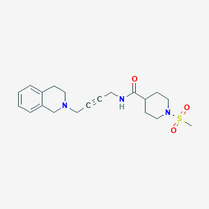 molecular formula C20H27N3O3S B2838035 N-(4-(3,4-二氢异喹啉-2(1H)-基)丁-2-炔-1-基)-1-(甲磺酰基)哌啶-4-甲酰胺 CAS No. 1351596-41-2